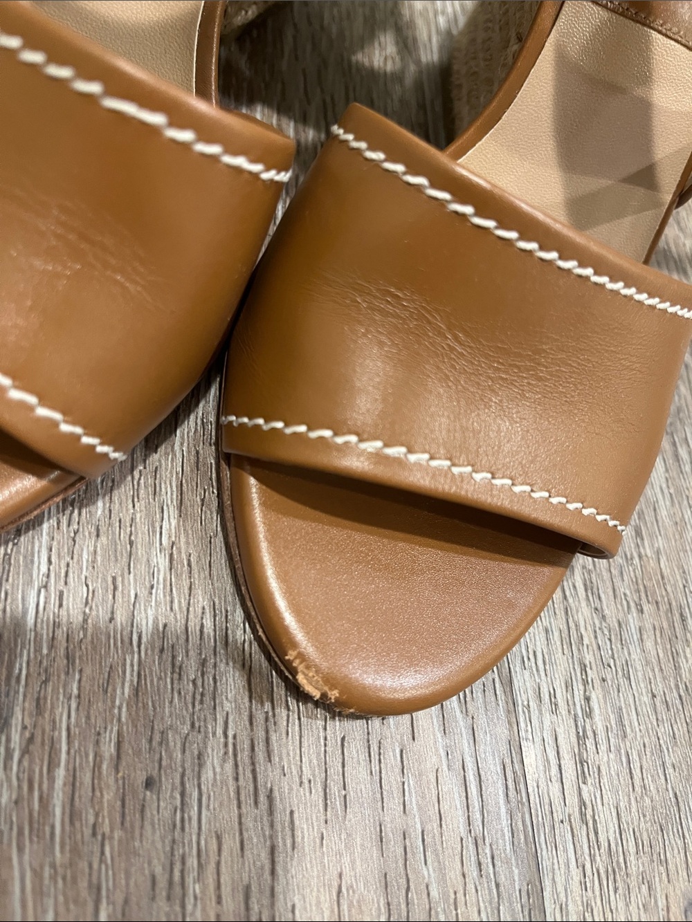 Michael Kors Tan Leather Ankle-Strap Sandals - Picture 5 of 8